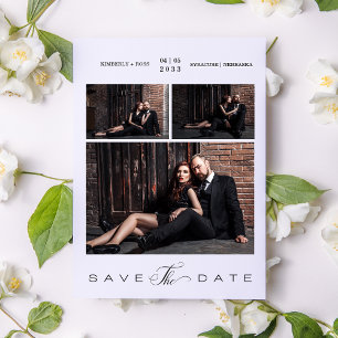 Simple Modern Wedding Couple 3 Photos Collage