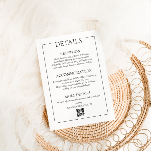 Simple Modern Wedding Details Enclosure Card (Creator Uploaded)