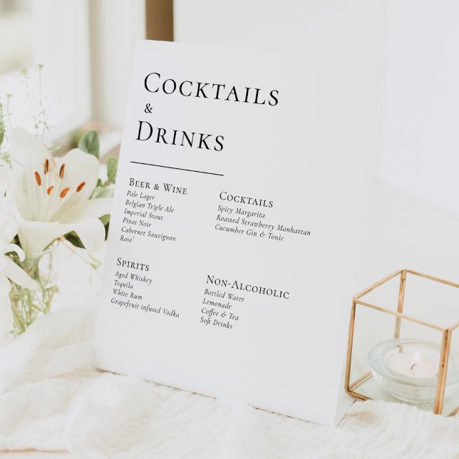 Simple Modern Wedding Drinks Bar Sign (Creator Uploaded)