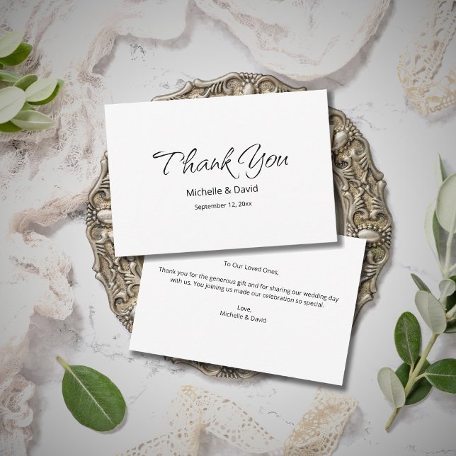 Simple Modern Wedding Elegant Boho Thank You Card (Creator Uploaded)