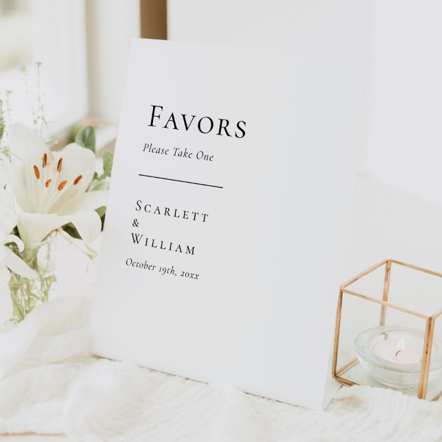 Simple Modern Wedding Favours Pedestal Sign (Creator Uploaded)