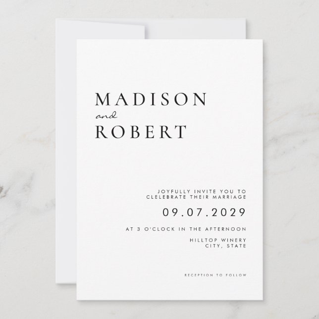 Simple Modern Wedding Invitation (Front)
