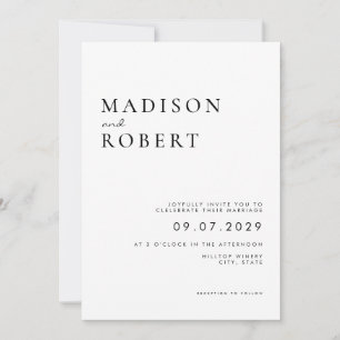Simple Modern Wedding Invitation