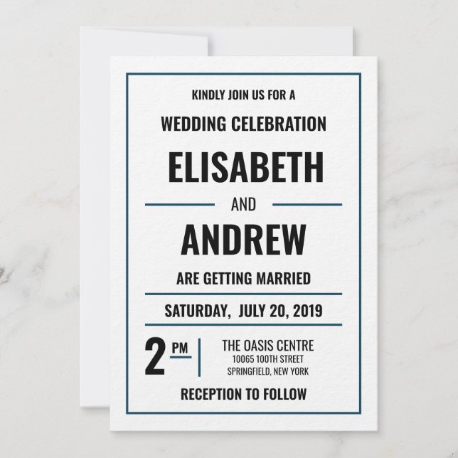 Simple Modern Wedding Invitation (Front)