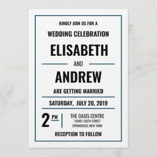 Simple Modern Wedding Invitation