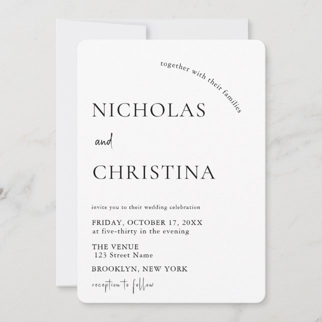 Simple Modern Wedding Invitation (Front)