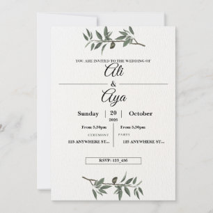 Simple Modern Wedding Invitation Clean Minimal D