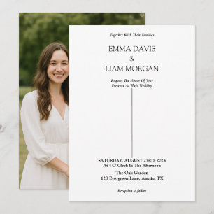 Simple Modern Wedding Invitation with Couple Photo