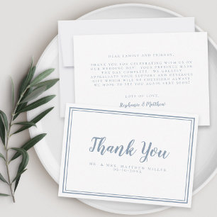 Simple Modern Wedding Message Thank You Card