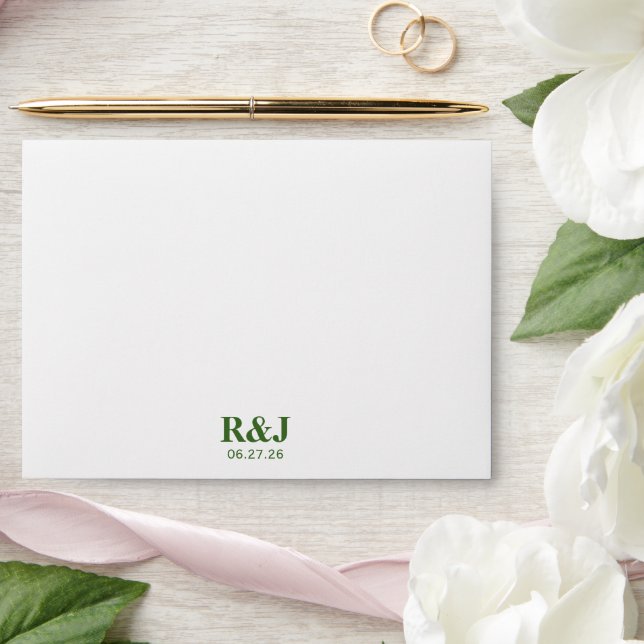 Simple Modern Wedding Monogram Envelope (Wedding)