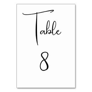 Simple Modern Wedding Party Script Table Number