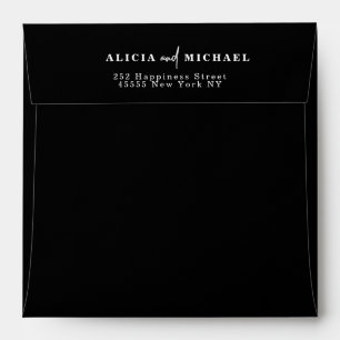 Simple modern wedding personalised square envelope