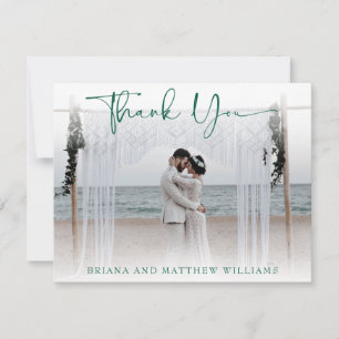 Simple Modern Wedding Photo Thank You Card