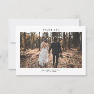 Simple Modern Wedding Photo Thank You Card