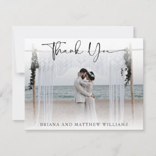 Simple Modern Wedding Photo Thank You Card