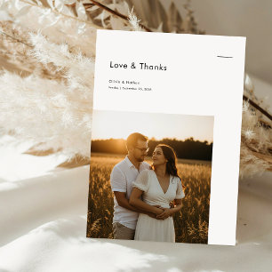 Simple Modern Wedding Photo Thank You Card