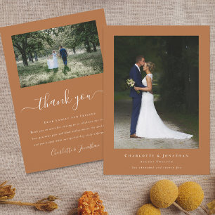 Simple Modern Wedding Photo Thank You Card