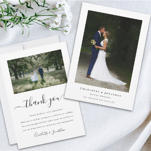 Simple Modern Wedding Photo Thank You Card