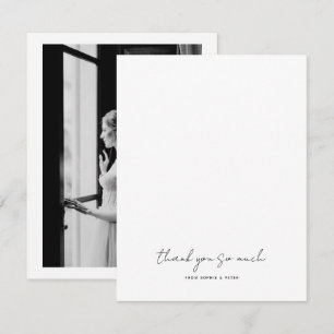 Simple Modern Wedding photo Thank you Card