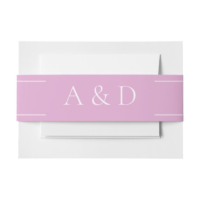 Simple Modern Wedding Pink Invitation Belly Band (Front Example)