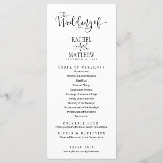Simple&Modern Wedding Program Card