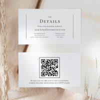 Simple Modern Wedding QR Code Website Details