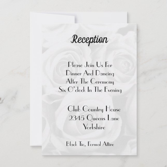 Simple Modern Wedding Reception Invitation Card (Front)