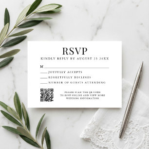 Simple Modern Wedding RSVP Card