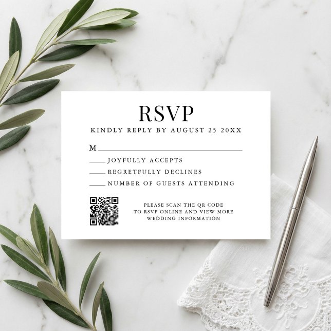 Simple Modern Wedding RSVP Card (Creator Uploaded)