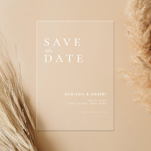 Simple Modern Wedding Save the Date Acrylic Invitations