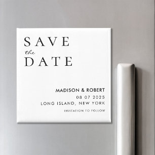 Simple Modern Wedding Save the Date Magnet