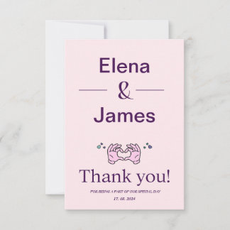 Simple Modern Wedding Thank You Card