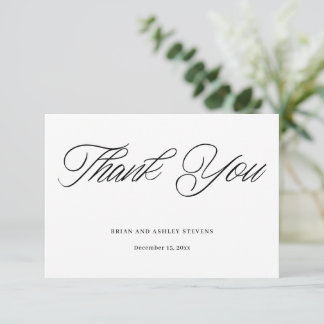 Simple Modern Wedding Thank You Card