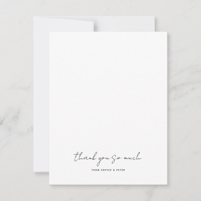 Simple Modern Wedding Thank you  Card (Front)