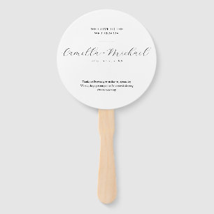 Simple Modern Wedding Vertical Program Hand Fan