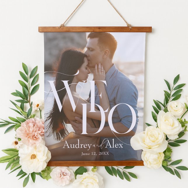 Simple Modern Wedding We Do Photo Welcome Tapestry (Simple Modern Wedding We Do Photo Welcome Tapestry #modernwedding #weddingphotosign
#simplewedding)