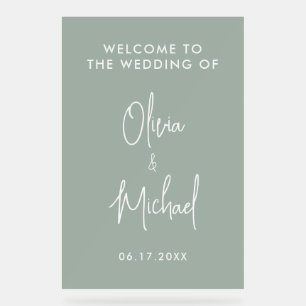 Simple Modern  Wedding Welcome Acrylic Sign