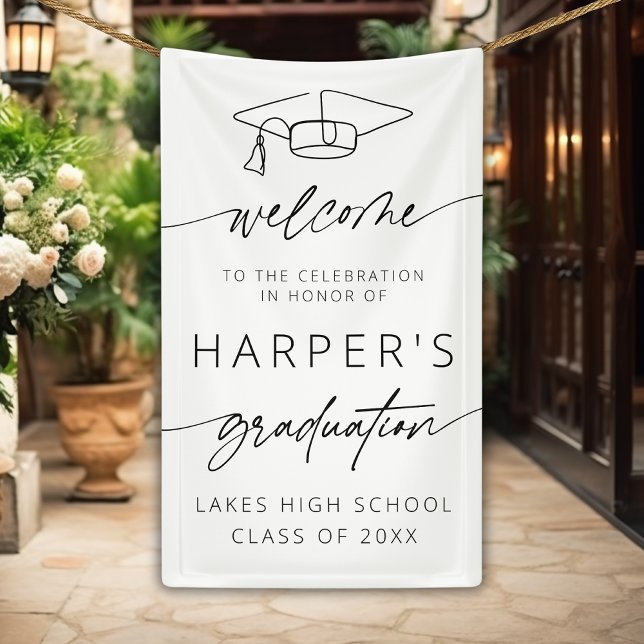Simple Modern Welcome Graduation Party Script Banner (Creator Uploaded)
