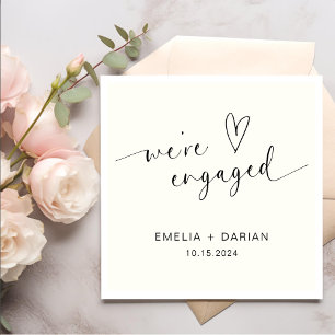 Simple Modern We're Engaged Engagement Party  Napkin