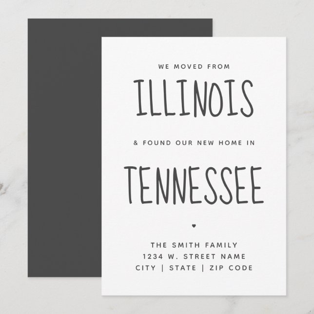 Simple Modern We've Moved New Home New State Announcement (Front/Back)
