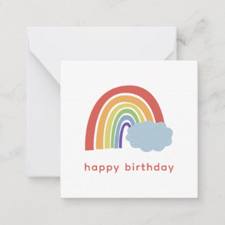 Simple Modern Whimsical Rainbow Happy Birthday Card