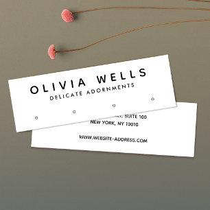 Simple Modern White 4 Hole Stud Earring Display Mini Business Card