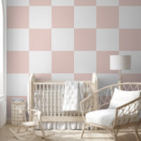 Simple Modern White and Rose Chequerboard Pattern