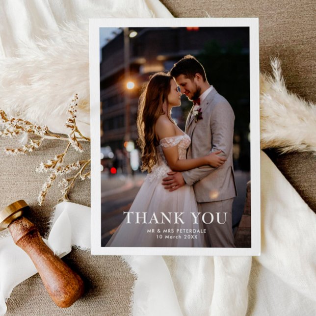 simple modern white border wedding thank you (Creator Uploaded)