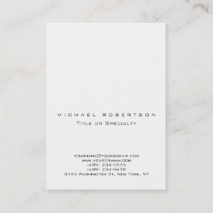 Simple Modern White Chubby Large Business Card