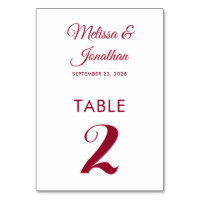 Simple modern white crimson red elegant wedding