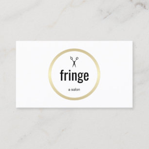 Simple Modern White Gold  Hair Stylist Salon Business Card