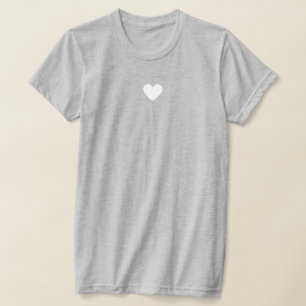 Simple Modern White Heart T-Shirt