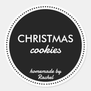 Simple Modern White Homemade Christmas Cookies Classic Round Sticker