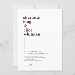 simple, modern white invitation